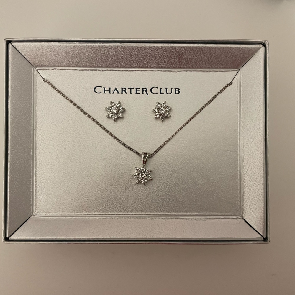 NWT Charter Club Necklace and Earrings Set